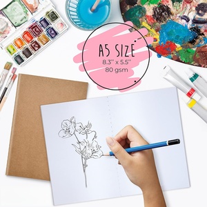 Carnet de croquis de qualité supérieure avec couverture en papier kraft 220 GSM, papier vierge A5 80gsm, robuste et durable - Product Image 6