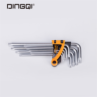 Kunci Allen Torx Hex DingQi 9PCS OEM Grosir Krom Ekstra Panjang Ujung Bulat Khusus Baja Paduan Khusus Dengan Lubang