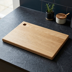 Planche à découper rectangulaire en bois avec poignée, compatible lave-vaisselle, durable, écologique, écoresponsable, épaisseur 0,4 cm, BS INTERNATIONAL - Product Image 1