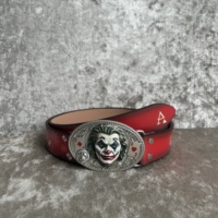 Ceinture rétro Jiahao en PU avec motif Gotham City Joker et boucle en alliage, ceinture à tête de crâne croisée, style Y2K