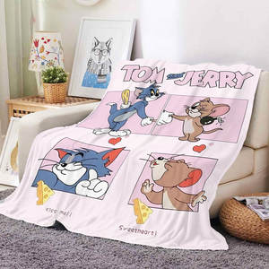 Cheap Wholesale Cute Cartoon Cat Mouse Animals Blanket Small Moq Custom High Quality <b>Plush</b> Blankets Gifts for Baby Kids Adults - Product Image 4