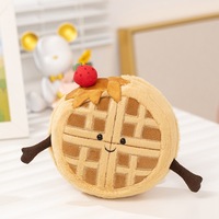 Poupée en peluche en coton PP, série Aliments du petit-déjeuner (Hamburger, Thé au lait, Gaufre), vente en gros, cadeau d'anniversaire