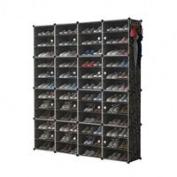 Boîte à chaussures géante magnétique en gros, simple à assembler, personnalisée, transparente, noire, en plastique, pour l'organisation et l'affichage des chaussures