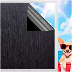 Film adhésif statique noir en <span class=keywords><strong>PVC</strong></span> moderne pour fenêtre <span class=keywords><strong>avec</strong></span> motif <span class=keywords><strong>d</strong></span>écoratif, occultation totale de la lumière, intimité pour bureaux et hôtels - Product Image 1