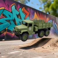 Camion militaire RC à l'échelle 1/16, 6x6, transport routier, 2,4 GHz, véhicule télécommandé, chargeur, lumières, prêt à l'emploi, intérieur-extérieur, pour enfants