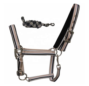 Collier de tête classique en nylon pour cheval, rembourré et réglable, équipement équestre. - Product Image 1