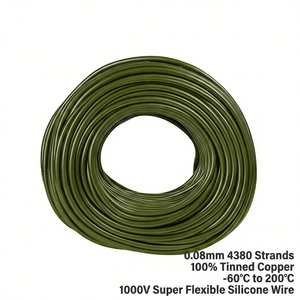 Fil isolé en silicone haute intensité 4AWG 25mm² 1000V ignifuge en cuivre pur pour mise à la terre, véhicules électriques, audio automobile, soudage industriel - Product Image 1