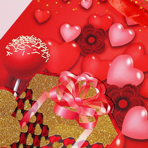 Sac cadeau fantaisie pour fête de vacances sacs en papier pour la Saint-Valentin pour emballage cadeau sac en papier de luxe <span class=keywords><strong>valentino</strong></span> avec poignées et logo doré à paillettes - Product Image 4