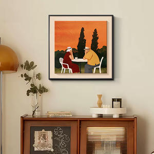 Peintures de couple âgé de style Maillard sur toile encadrée, art mural pour la décoration du salon - Product Image 1