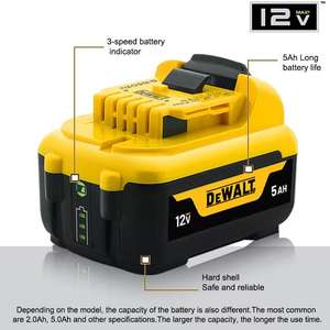<span class=keywords><strong>DEWALT</strong></span> <span class=keywords><strong>12V</strong></span>バッテリー<span class=keywords><strong>MAX</strong></span> 5.0Ah充電式リチウムバッテリーDCB1104充電器付き電動工具用バッテリー長寿命 - Product Image 4