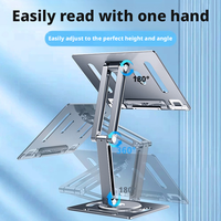 Support d'ordinateur portable rotatif en alliage d'aluminium, pliable, réglable en hauteur, support ergonomique pour tablette