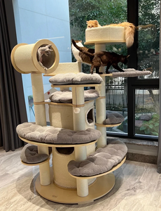 Grande Albero per Gatti di Lusso in Legno con Giocattolo Staccabile Lavabile, Tiragraffi in Sisal, Cuccia per Gatti Quattro Stagioni - Product Image 2