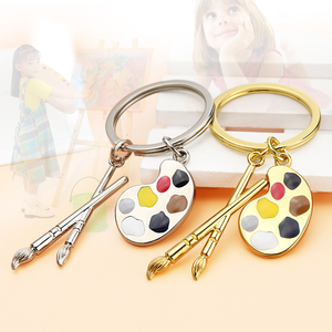 Nueva paleta de moda llavero herramientas de pintura cepillo llavero coche llavero mujer niño arte curso pintor regalo llavero joyería - Product Image 6