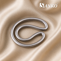 SANKO Boucle coulissante à trois glissières pour maillot de bain, ajusteur en métal chromé argenté pour l'industrie de la mailloterie