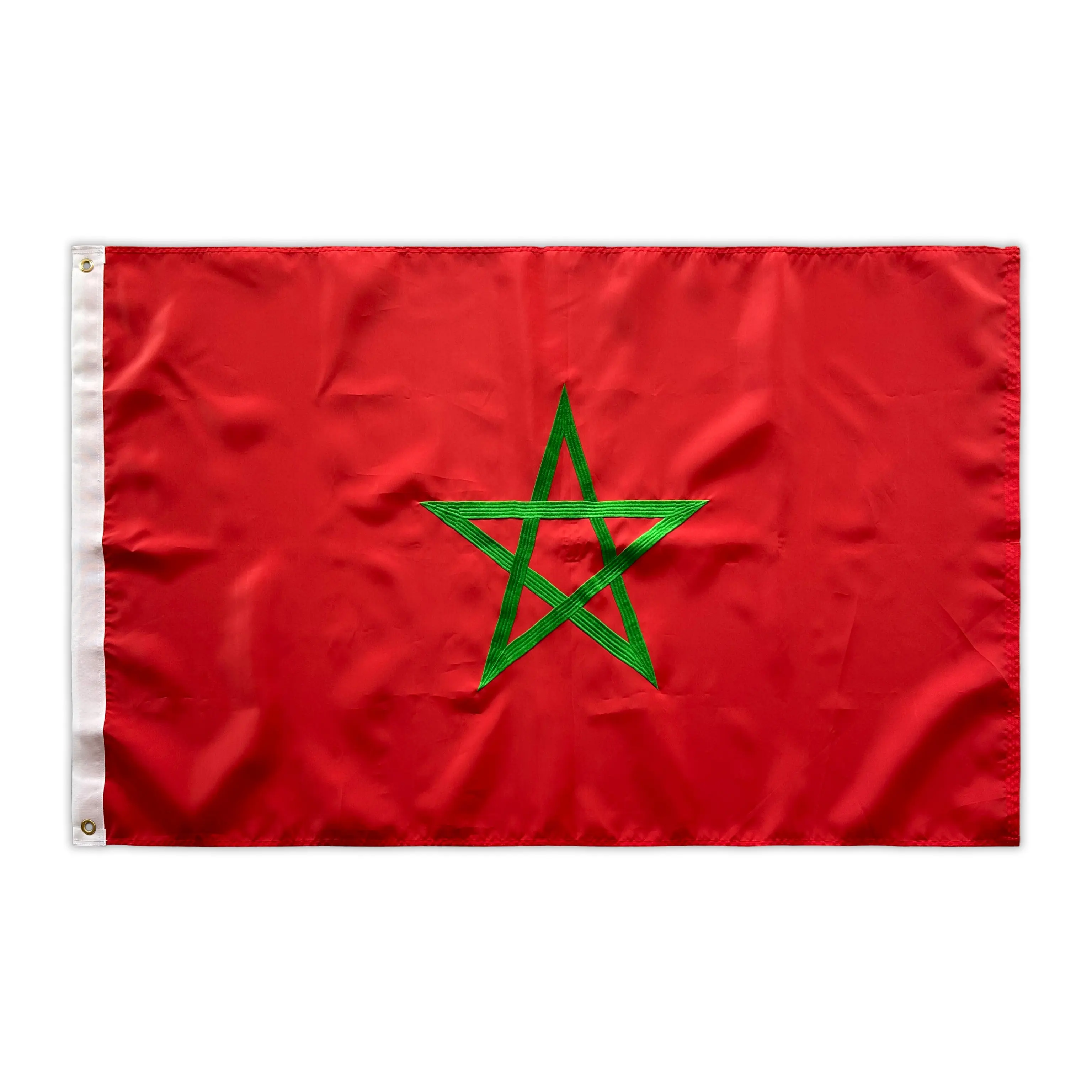 Premium Grote Borduurwerk Marokkaanse Vlag Banner Met Messing Grommets Grote Geborduurde Polyester Vlag Van Marokko