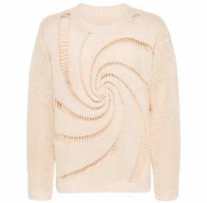 Streetlux personnalisé Hip Hop conception hommes mode Crochet déchiré pull pull couleur unie tricot automne col rond pull hommes - Product Image 1