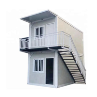Bâtiment mobile préfabriqué à deux étages en conteneurs, bureau mobile, hôpital, facile à installer, design moderne et respirant