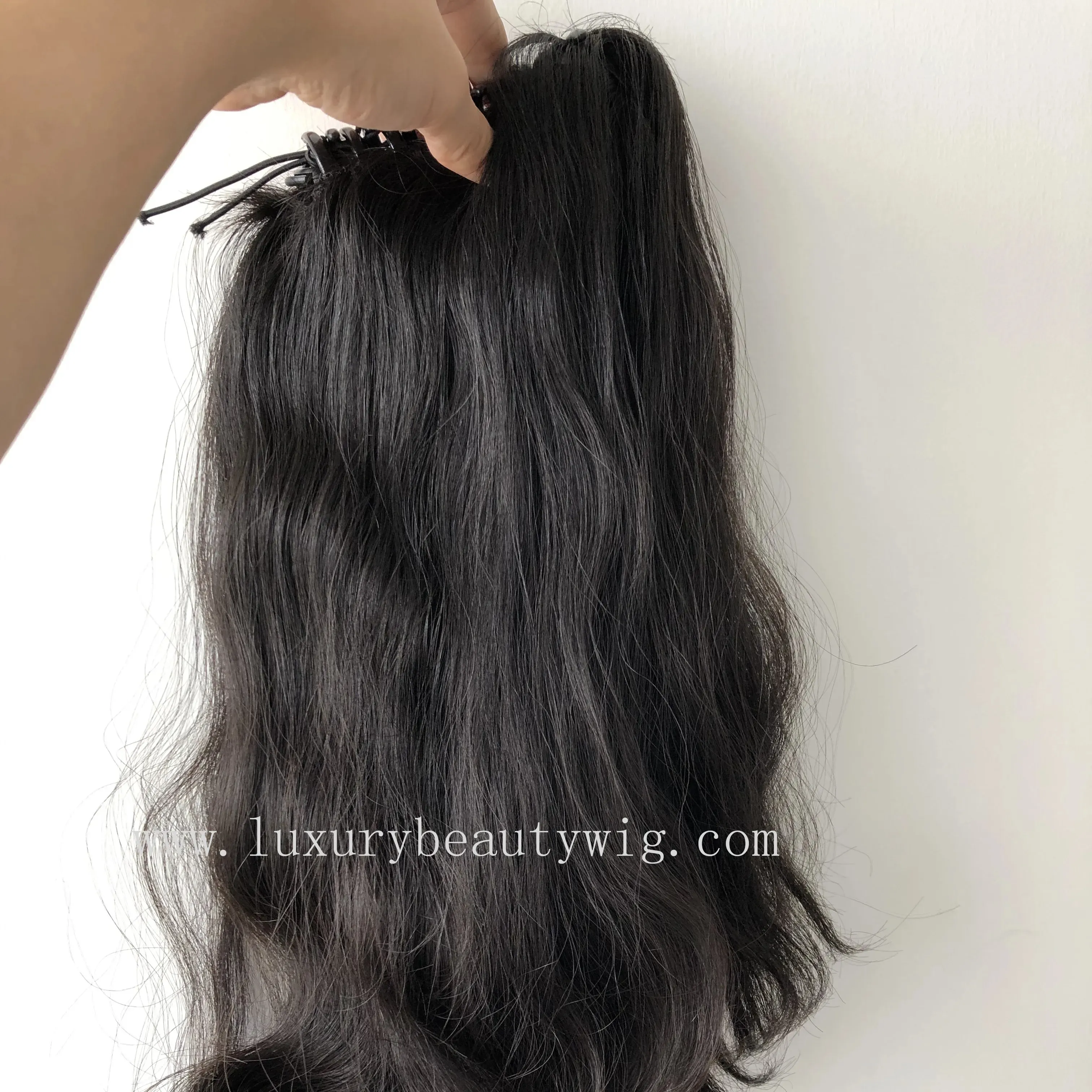 Ha Factory Price Hot sell Natural Human Ponytail Wig Clip in Ponytail Extension
