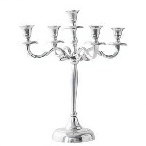 Gold Candelabra 5 Arms Aluminium Metal Candle Holder Elegant <b>Tall</b> <b>Table</b> Centerpiece for Wedding Party Hotel Home Decor - Product Image 5