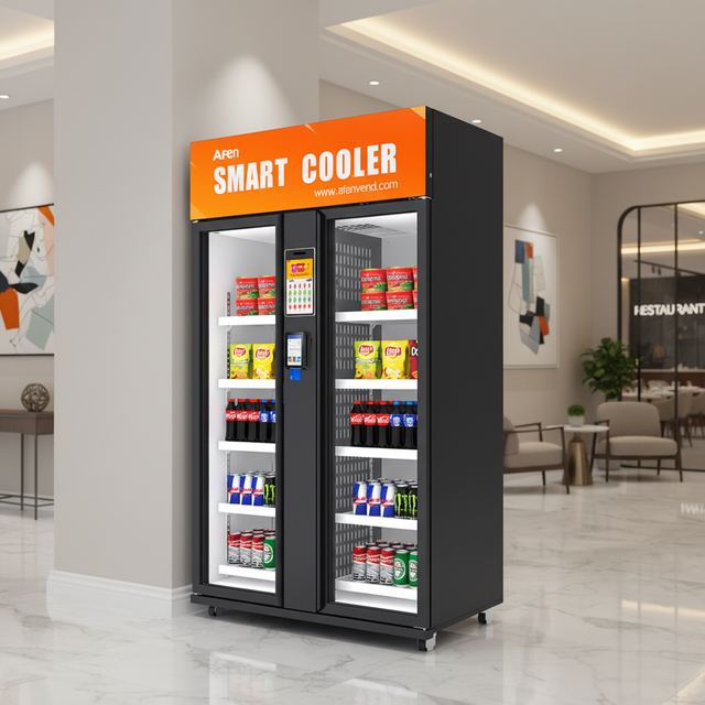 AFEN Wholesale 1000L AI Smart Refrigerated Fresh Food Fruits Vending Machine with Monitoring for Drinks Card Payment