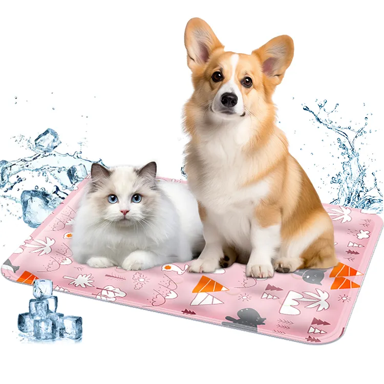 Muawu Hot Sale Huisdier Koelmat Schattige Mode Afdrukken Huisdier Cool Mat Zachte Gel Hond Koelmat