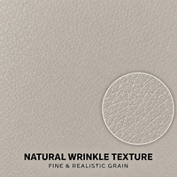 Cuir synthétique PVC gris argenté avec support non tissé, imperméable et gaufré, pour l'ameublement intérieur de voiture et la sellerie