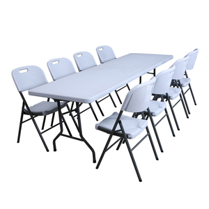 Table pliante d'extérieur carrée de 6 pieds, table de fête, table pliante en plastique, vente chaude - Product Image 1