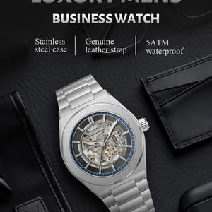 Relojes Mecánicos Luminosos de Lujo para Hombre, de Acero Inoxidable 316L, Resistentes al Agua, con Movimiento Visible, OEM ODM - Product Image 4