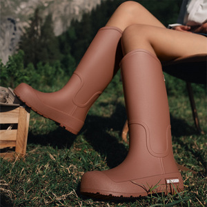 Bottes de pluie unisexes en PVC imperméables antidérapantes de haute qualité, hauteur genou, pour le camping automne/printemps/été – souples, résistantes et flexibles - Product Image 3
