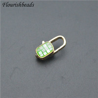 Fermoirs de 18mm de long en laiton rouge, noir, vert, bleu, métal naturel, forme ovale, pour la fabrication de bijoux, de bracelets et de colliers.