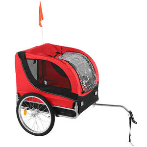 Remorque de vélo en métal pour animaux de compagnie, <span class=keywords><strong>poussette</strong></span> pliable pour chiens et chats, modèle respirant pour promenades et balades en extérieur CJ-6002 - Product Image 2