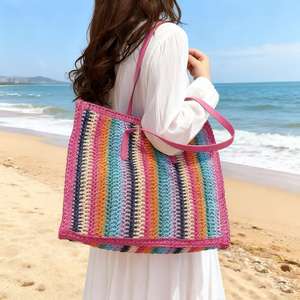 Bolsos <span class=keywords><strong>de</strong></span> hombro para mujer, bolsos <span class=keywords><strong>de</strong></span> diseñador, bolso <span class=keywords><strong>de</strong></span> paja práctico para exteriores, bolso <span class=keywords><strong>de</strong></span> <span class=keywords><strong>playa</strong></span> <span class=keywords><strong>de</strong></span> mano con dibujos animados, bolso <span class=keywords><strong>de</strong></span> viaje <span class=keywords><strong>de</strong></span> gran capacidad - Product Image 2