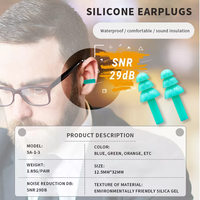 Bouchons d'oreilles en silicone personnalisés 38 dB, étanches, silencieux, pour la réduction du bruit, la protection auditive et l'isolation sonore pour le sommeil
