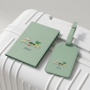 Juego de Porta Tarjetas de Visita de Cuero PU Personalizado, Funda para Pasaporte y Etiqueta para Equipaje para Maletas - Product Image 2
