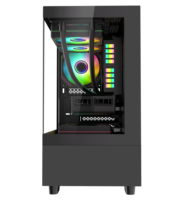 Boîtier PC avec ventilateurs, support pour refroidisseur d'eau 240 mm, refroidisseur CPU 165 mm, refroidisseur GPU 310 mm, compatible Micro ATX et ITX, boîtier de jeu pour ordinateur de bureau, tour moyenne