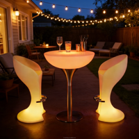 Meubles de bar pour discothèque, salon de nuit, table de bar LED illuminée, meubles LED imperméables, tables hautes pour cocktails