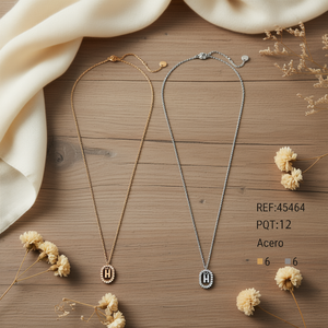 Collar con Colgante de Letra H Ziinlife, Acero Inoxidable, Chapado en Oro, con Diamantes, Joyería de Moda Unisex, Regalo - Product Image 2