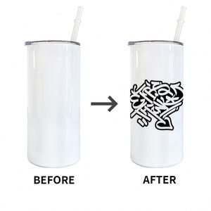 Gobelets isothermes droits et fins pour café, bière, eau, avec couvercle anti-fuite et pailles métalliques, livraison gratuite depuis l'entrepôt américain, sublimation - Product Image 4