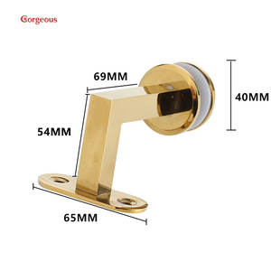 درابزين من الصلب المقاوم للصدأ الاكسسوارات الأسود المعادن منحني الزجاج درج درابزين أنبوب تركيب جدار مربع دعم قوس درابزين - Product Image 3