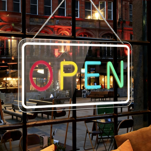 Letrero LED de Neón Abierto - Letrero Luminoso con Logotipo para Publicidad de Bodas al Aire Libre, para Oficina, Bar, Tienda, Interior, Letras de Marquesina Acrílicas - Product Image 2