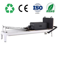 Meilleure machine Reformer avec barre de repose-pieds réglable, équipement de studio de Pilates en aluminium blanc, capacité 200 kg