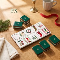 Jeu de Mahjong en Acrylique Durable FX avec 160 Tuiles de Style Américain, Jeu de Société Classique de Stratégie pour la Famille et les Amis