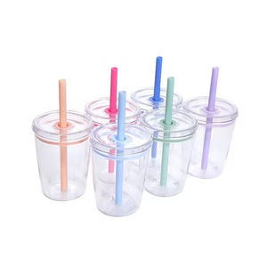 Nouvelle Tasse à Paille Multicolore Simple Couche 350ml en Tritan 2026 – Bouteille d'Eau, Mug à Café ou Thé au Lait avec Paille - Product Image 3