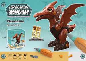 Kit di modellini di dinosauri in plastica da costruire per bambini dai 4 ai 6 anni, set di costruzioni classico. - Product Image 3