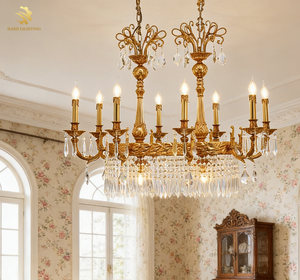 Kustom lampu kristal K9 Dekorasi Rumah, lampu gantung emas kontemporer besar mewah - Product Image 4