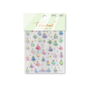 Pegatinas de Uñas Navideñas 5D, Diseño de Árbol de Navidad y Copos de Nieve, Calcomanías Autoadhesivas en Relieve para Arte de Uñas, para Manicura DIY en Salón - Product Image 5