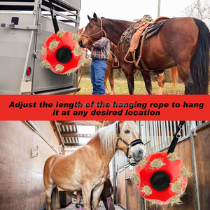كرة القش للحصان بحزام معلق لإطعام الخيول ببطء ، كرة معلقة كبيرة جدًا لحجرة الرعي ، لوازم مستقرة - Product Image 6