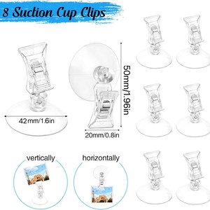 Support publicitaire <span class=keywords><strong>à</strong></span> ventouse de 45 mm pour cartes de visite, avec pinces transparentes pour réfrigérateur, douche, aquarium - Product Image 5