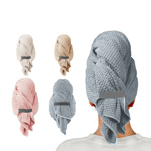 Gorro para secar el cabello, 60x105cm, forro polar coral, de secado rápido, color sólido, para mujeres, cabello largo, uso doméstico - Product Image 1