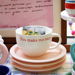 Taza de yogur con letras de cerámica estilo coreano Ins, taza de cereales para desayuno - Product Image 5